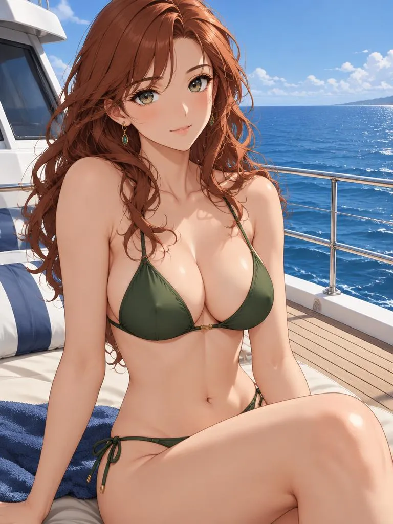 Sofia – anime AI girlfriend in a swimsuit on the beach